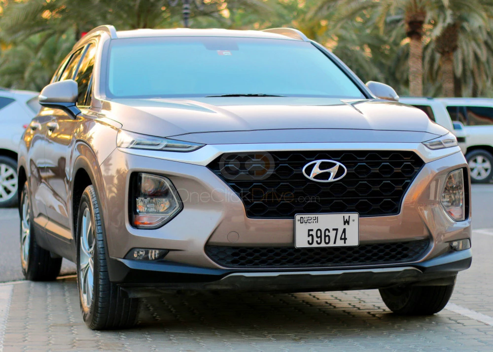 Bronze Hyundai Santa Fe 2019 for rent in Ajman 1